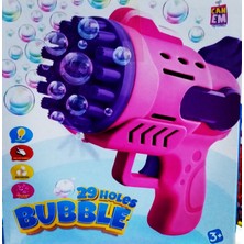 Kuzey Oyuncak LED Light 29 Holes Bubbles Gun 29 Delikli Çoklu Köpük Atan Tabanca Pembe Köpük Tabancası Pilli Tabanca