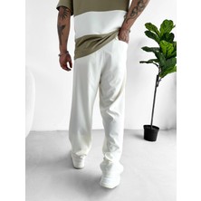 Abluka Online Baggy Fit Kumaş Pantolon Beyaz