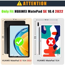 MTK Moveteck Huawei Matepad Se 10.4 Inç Kapaklı Kılıf Kalem Bölme Hazneli Arkası Yumuşak Silikon Mars Standlı Çizilmez Zırh Kapak