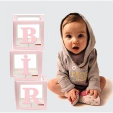 Kidspartim Şeffaf Kutu Bir Yazılı Harf Pembe 25 cm