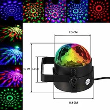 LED Disko Topu Parti Malzemesi Küre Kumandalı Renkli Rgb Işık USB Girişli