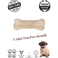 Purecanpati Doğal Köpek Pres Kemiği Beyaz 4 Adet 7cm Küçük Irk ve Yavru Köpekler Için 20-25 gr