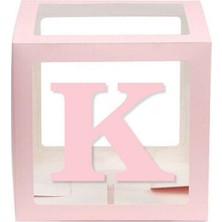 Kidspartim Şeffaf Kutu Harf Pembe K