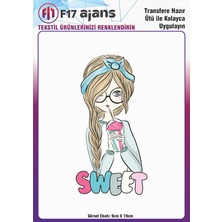 F17 Ajans Ütü ile Yapışan Tekstil Dtf Transfer Baskı Sweet