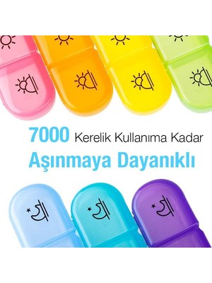 Coofbe Haftalık Ilaç Saklama Kutusu 21 Gözlü Kilitli Kapaklı Hap Ilaç Vitamin Saklama Kutusu Kabı