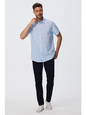 Lee Cooper Andre Erkek Dokuma Gömlek Açık Mavi