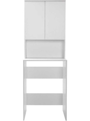 adore mobilya Çamaşır Makinesi Dolabı Mat Beyaz 65 x 182 x 60 cm (Gxyxd)