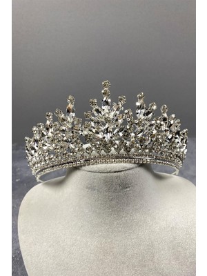 Hayalperest Boncuk Hayalperest Rio Taşlı Gelin Tacı Aksesuar Gümüş Renkli ve Kadınlar İçin Özel Tasarım