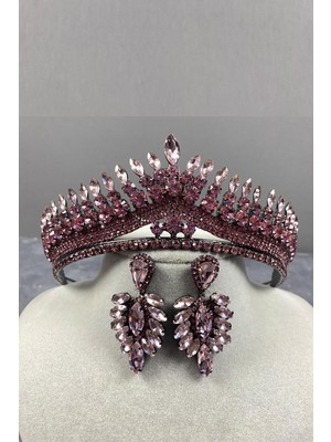 Hayalperest Boncuk Anteras Gelin Kına Tacı ve Küpe Seti