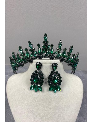 Hayalperest Boncuk Cooker Gelin Kına Tacı ve Mekik Küpe Seti