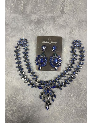 Hayalperest Boncuk Sultan Model Alınlık Gelin Kına Saç Aksesuarı ve Küpe Seti