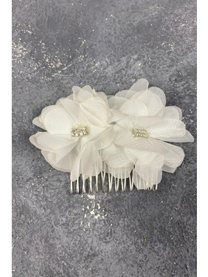 Lazer Çiçekli Taşlı Saç Tokası