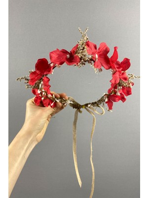 Ortanca ve Deniz Otlu Dış Çekim Tasarım Gelin Tacı