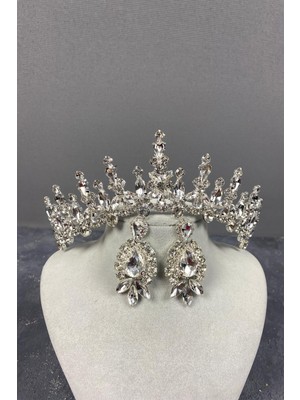 Hayalperest Boncuk Cooker Gelin Tacı ve Mekik Küpe Seti