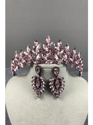 Hayalperest Boncuk Subra Gelin Kına Tacı ve Küpe Seti