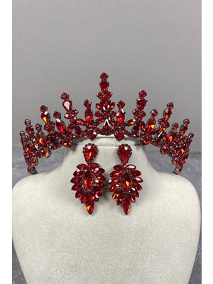 Hayalperest Boncuk Cooker Gelin Kına Tacı ve Mekik Küpe Seti