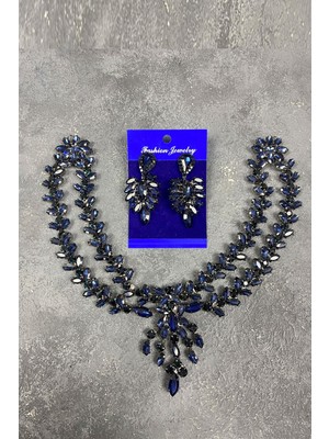 Hayalperest Boncuk Sultan Model Alınlık Gelin Kına Saç Aksesuarı ve Küpe Seti