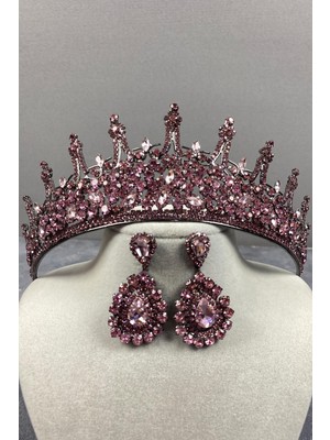 Hayalperest Boncuk Leonis Gelin Kına Tacı ve Damla Küpe Seti