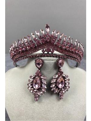 Hayalperest Boncuk Anteras Gelin Kına Tacı ve Küpe Seti