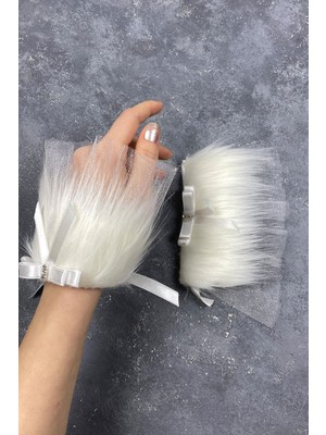 Lina Fiyonklu Çift Bileklik Gelin Aksesuarı