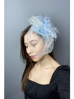 Bebe Mavi Puantiyeli Vualet Nikah ve Parti Şapkası