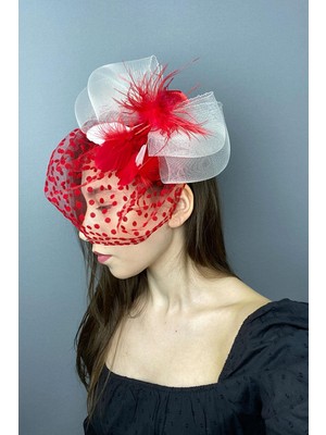 Kırmızı Puantiyeli Vualet Nikah ve Parti Şapkası