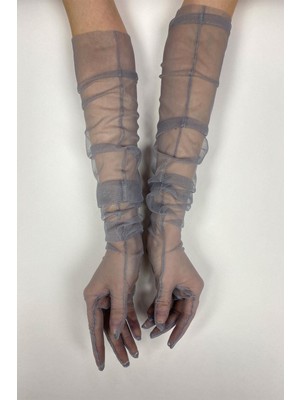 Gri 10 Adet Gelin Eldiveni Tül Eldiven Nikah/düğün/parti Eldiveni