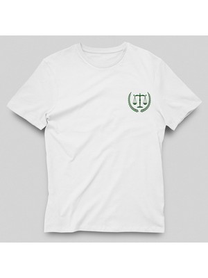 Prospettiva Kadın Beyaz Law Symbol / Themis / Hukuk Symbol T-Shırt