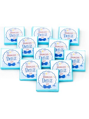 Nin Erkek Bebek Çikolatası Dökme Bebek Çikolatası Hoşgeldin Baskılı (170 Adet Madlen)