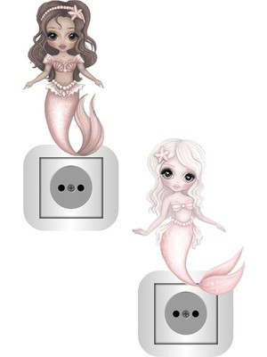 Kt Grup Soft Renk Deniz Kızları 2 Adet Priz Sticker