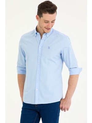 U.S. Polo Assn. Erkek Açık Mavi Desenli Gömlek 50265834-VR003