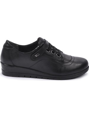 Voyager 7666 Siyah Kadın Deri Günlük Ayakkabı