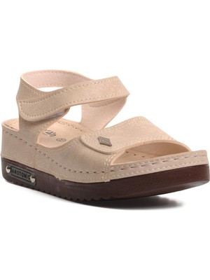 Ayakmod 07-109 Rr Bej Kalın Taban Kadın Anatomik Sandalet
