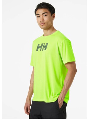 Helly Hansen Fast Erkek Yeşil Bisiklet Yaka Tişört