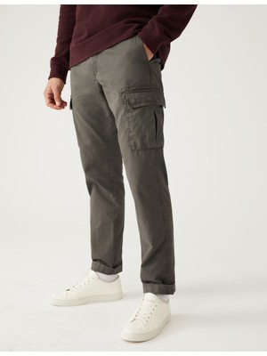 Marks & Spencer Saf Pamuklu Tapered Fit Kargo Pantolon