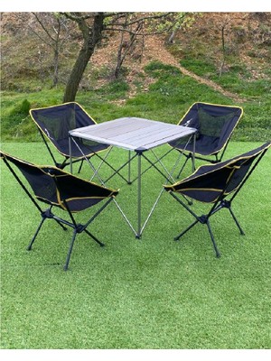 Nurgaz Büyük Masa + 4 Pratik Sandalye Set