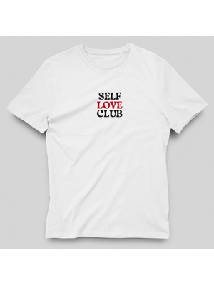 Prospettiva Kadın Beyaz Self Love Club Yazılı T-Shırt