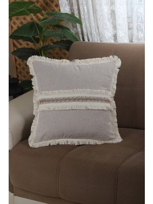 NDC Home Bej Kalın Dantel Kırlent Kırlent Kılıfı 43 x 43 cm