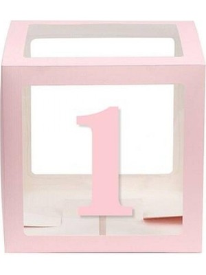 Şeffaf Kutu Rakam Pembe 1
