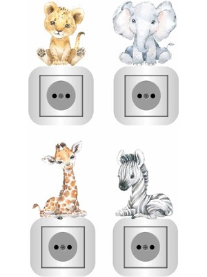 Kt Grup Sevimli Hayvanlar 4'lü Priz Sticker Seti