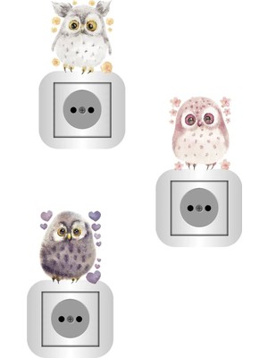 Kt Grup Sevimli Baykuşlar 3'lü Priz Sticker Seti