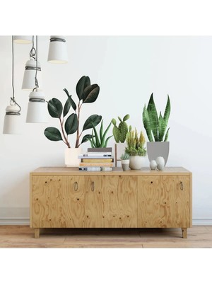 Kt Grup Saksıda Çiçekler Sulu Boya Modern Duvar Sticker