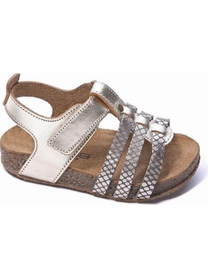 Sanbe 511 V 2007 26-30 Kız Deri Çocuk Sandalet Desenli-Dore