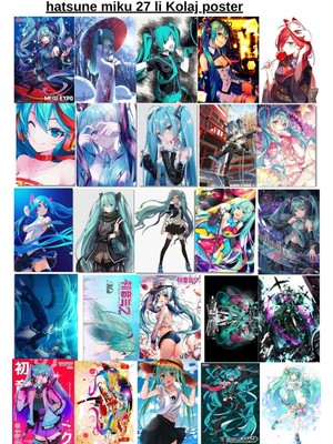 Çılgıntrend Hatsune Miku - Anime Duvar  Poster 27 Adet -10CM*15CM