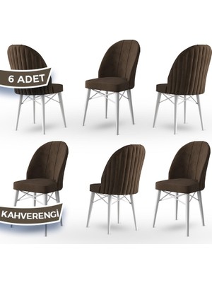 Jena Serisi 6 Adet Mutfak Sandalyesi 1.sınıf Babyface Ithal Kumaş Beyaz Gürgen Ayak