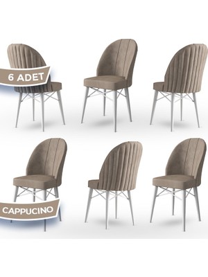 Jena Serisi 6 Adet Mutfak Sandalyesi 1.sınıf Babyface Ithal Kumaş Beyaz Gürgen Ayak