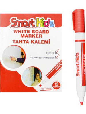 Smart Kids Beyaz Tahta Kalemi Kırmızı 12 Adet