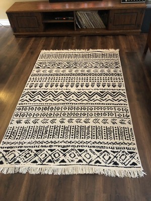 Homiano Yıkanabilir Çift Taraflı Dokuma Kilim Bahar 03 Siyah 80 x 150 cm