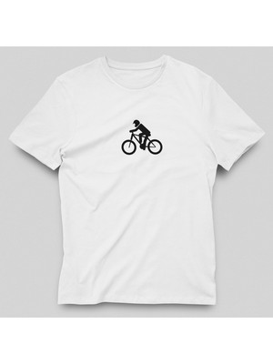 Prospettiva Kadın Beyaz Bisiklet / Cyclıst Symbol T-Shırt