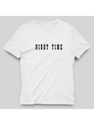 Prospettiva Kadın Beyaz Night Time Yazılı T-Shirt